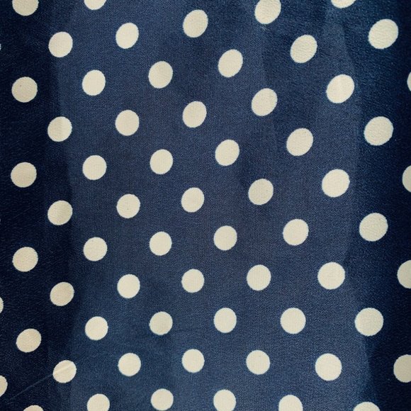 AMAZING LACE  navy polka dots blouse size S - Picture 8 of 9